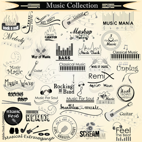vector illustration of music and entertainment calligraphy
