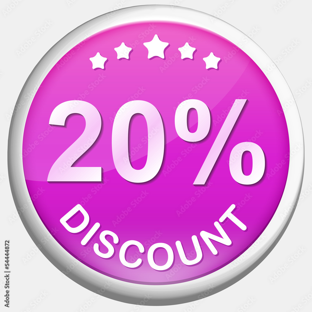 Colorful Button with Discount Value Colorful Button with Discount Value