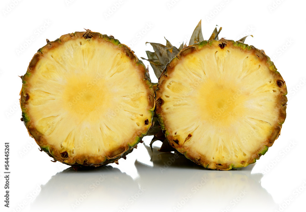 Sliced pineapple on white background Sliced pineapple on white background