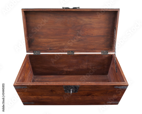 Opened wooden chest