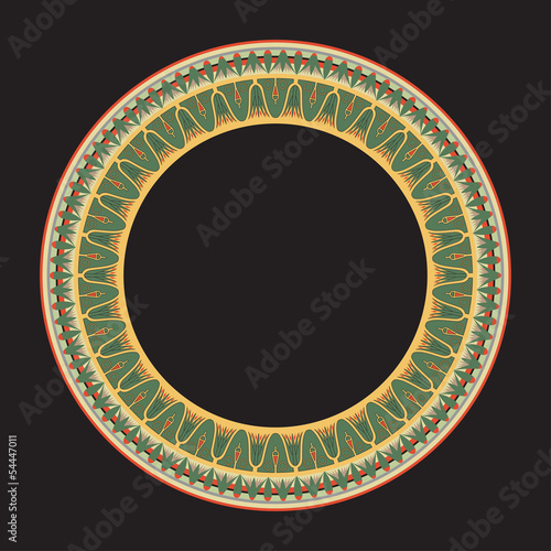 Egyptian national antique round pattern, vector.