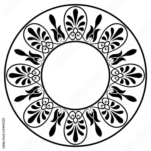 Greek national antique round pattern, vector.