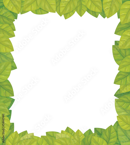 Vector frame of green leaves.