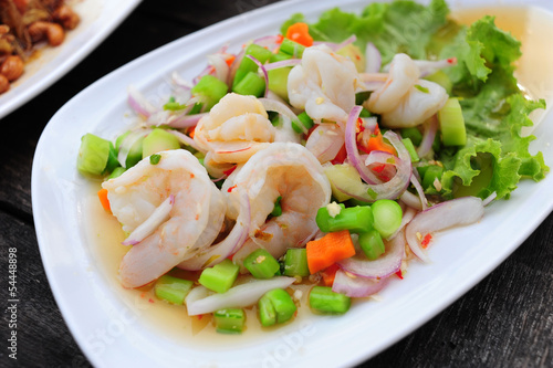 Kale salad with shrimp