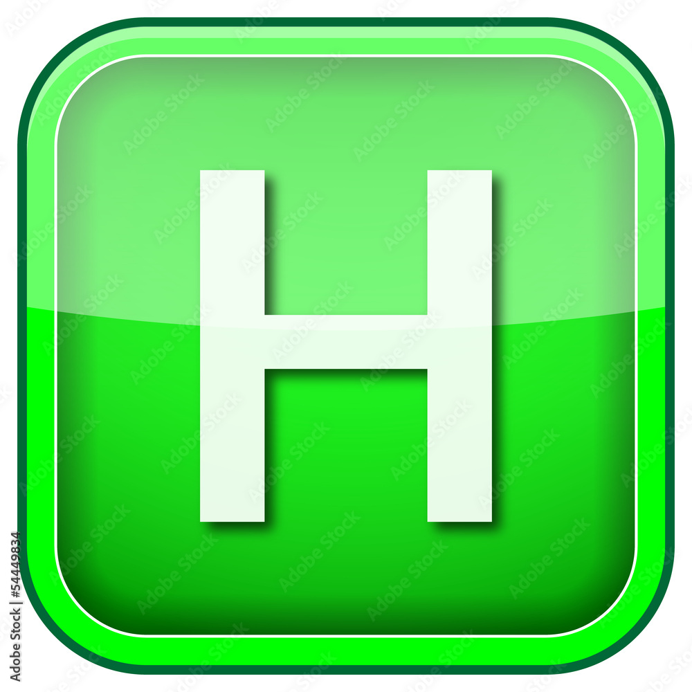 Fototapeta premium Green square shiny icon