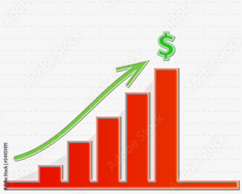 graph growing to the top for money