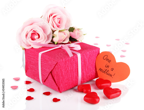 Romantic parcel isolated on white