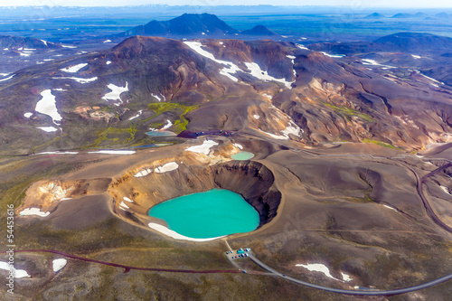 Birdview of Víti - Crater, Krafla area, Iceland