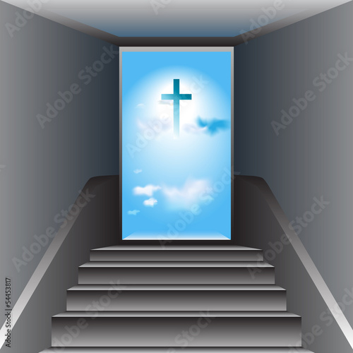 Stairway to Heaven. Way to God. The Cross of Jesus Christ