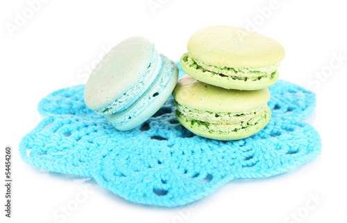 Gentle macaroons isolated on white