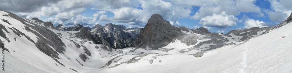 mountain landscape below Triglav in Julian Alps