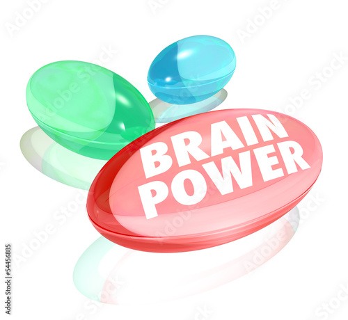 Brain Power Capsules Alternative Supplements Vitamins Stimulate photo