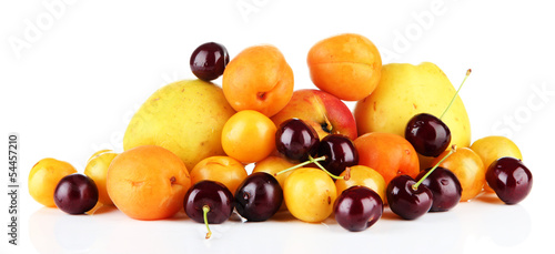 Bright summer fruits isolated on white