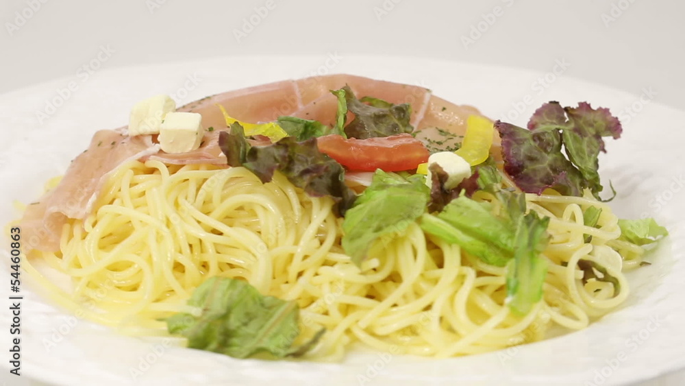 生ハムの冷製パスタ 生ハムの冷製パスタ