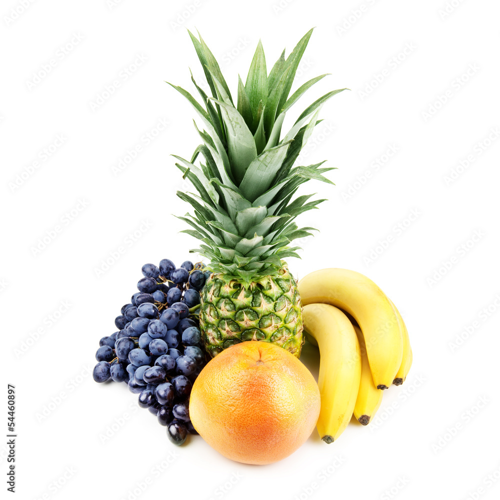 composition of fruits isolated on white background composition of fruits isolated on white background