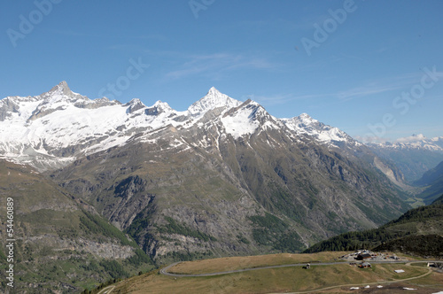 Peaks of Weisshorn and Zinalrothorn above Zermatt