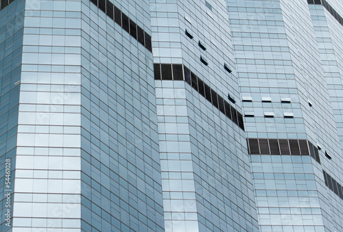 Glass facade of modern building