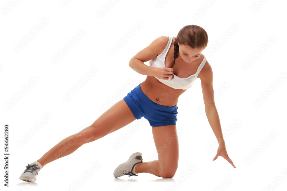 Young pretty fitness model resting Young pretty fitness model resting