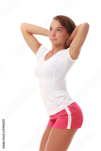Young pretty fitness model