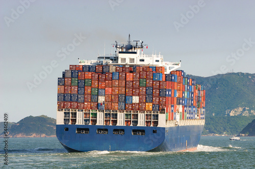 Container ship in Hong Kong