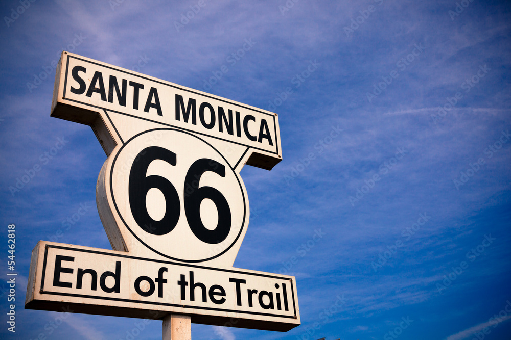 Naklejka premium Znak Historic Route 66 Santa Monica