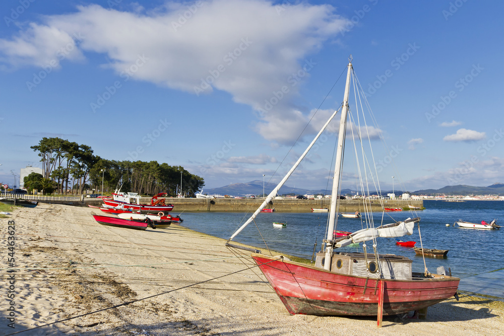 Sailboat beached