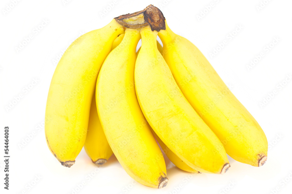 bunch of bananas isolated on white