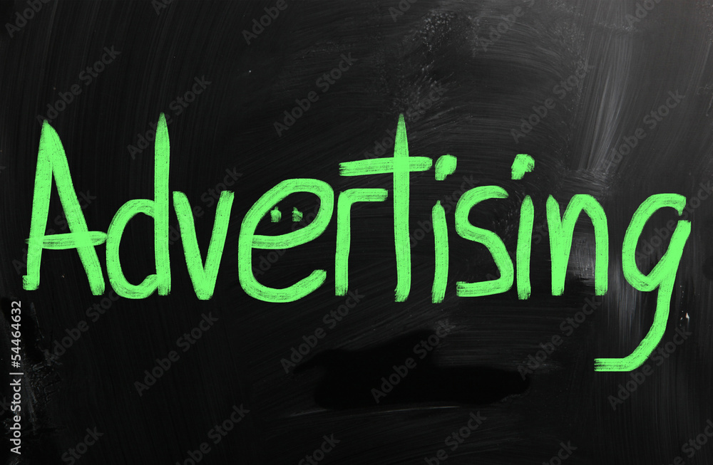 Advertising handwritten with chalk on a blackboard Advertising handwritten with chalk on a blackboard