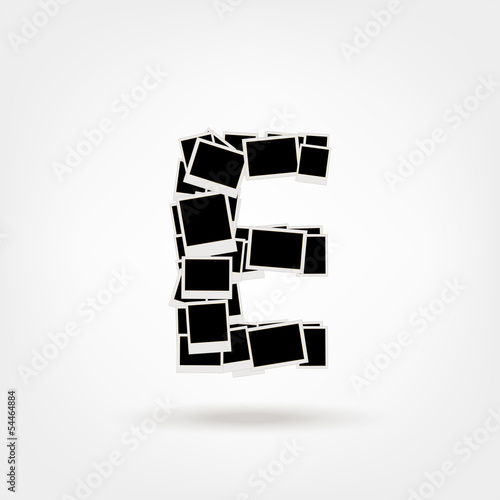 Letter E made from photo frames, insert your photos