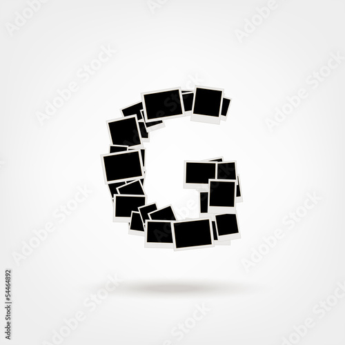 Letter G made from photo frames, insert your photos