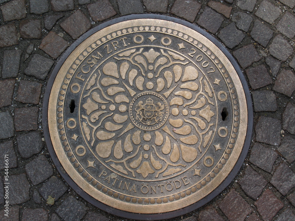 Cap of hatch on the street in Budapest