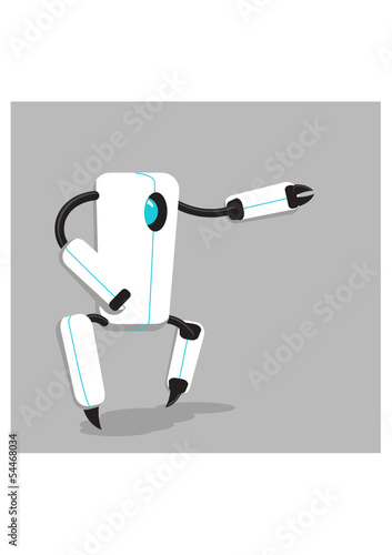 Vector black and white robot