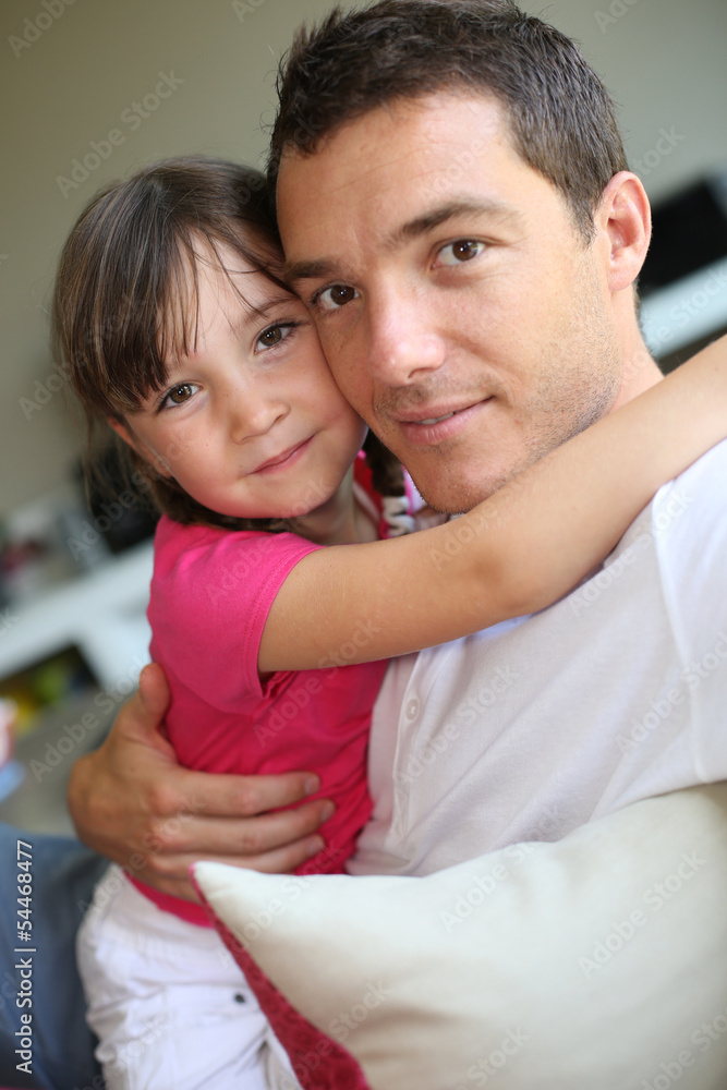 Portrait of daddy with little girl Portrait of daddy with little girl