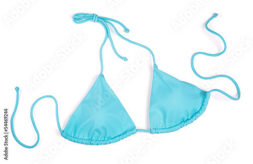 Light blue swimming suit isolated on white background