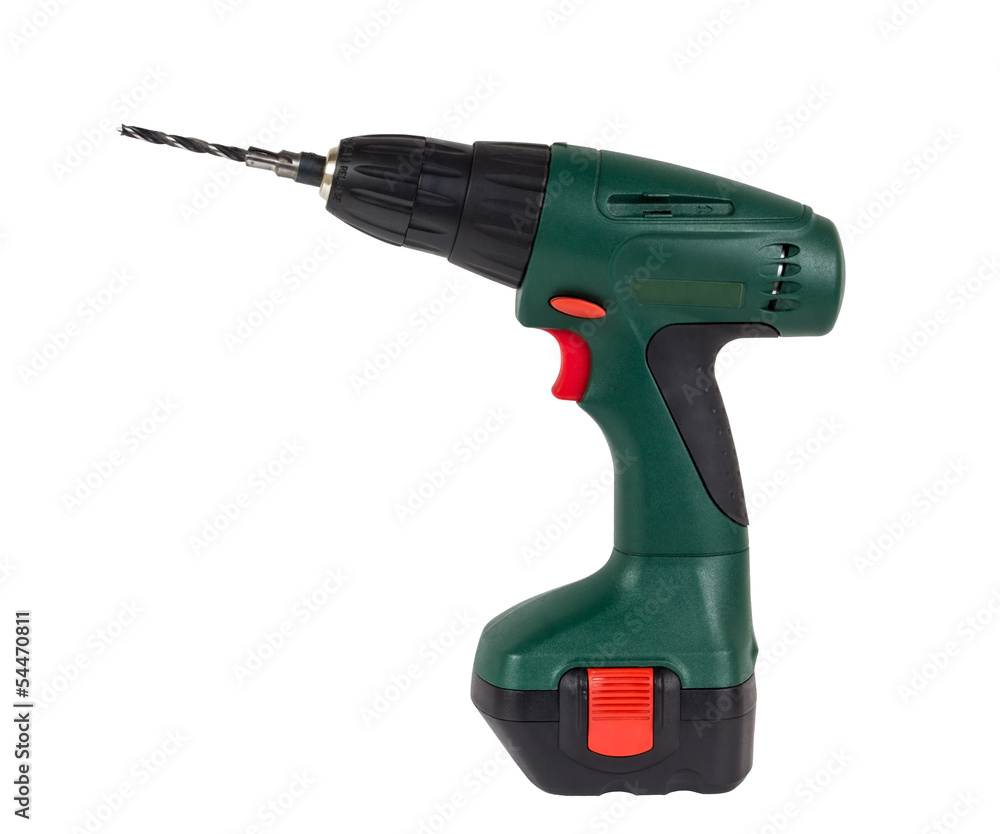 Screwdriver drill isolated on a white background