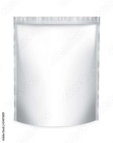 Snack package frontally  white color