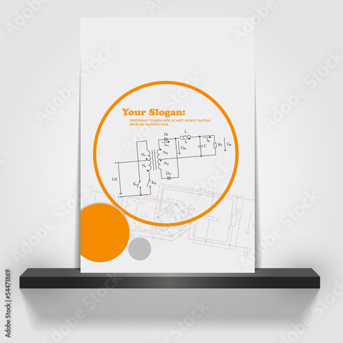 cover layout design vector with electronics schematic illsutrati