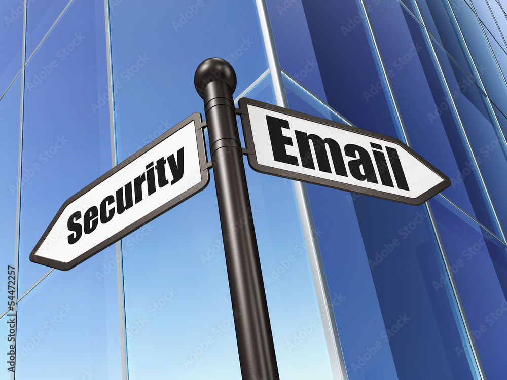 Privacy concept: Email Security on Building background
