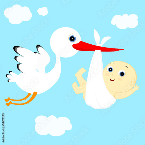 stork and boy