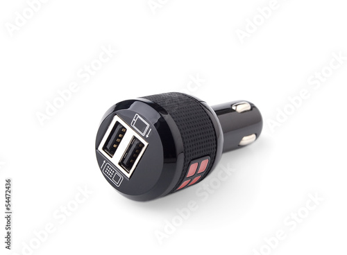 USB Car Charger on a white