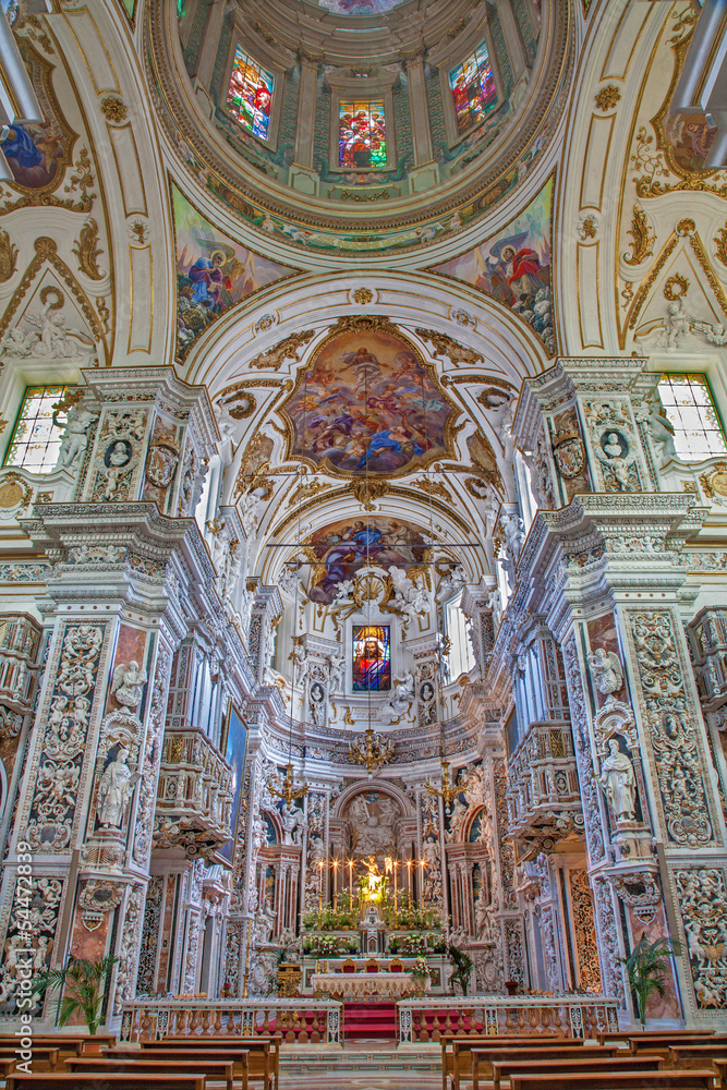 Palermo - Interior of church La chiesa del Gesu