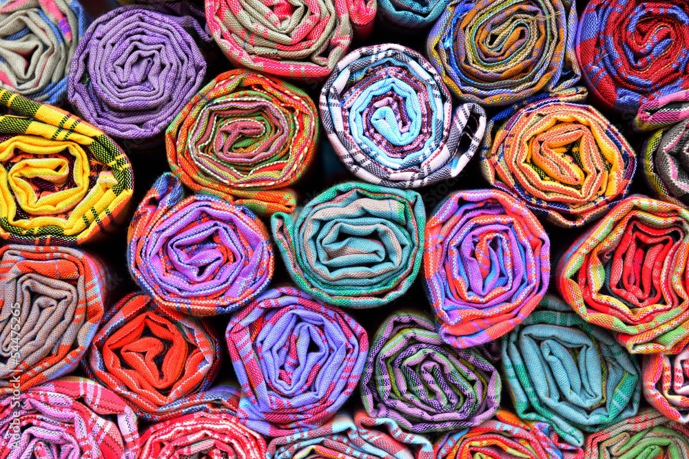 Colorful fabric rolls Colorful fabric rolls