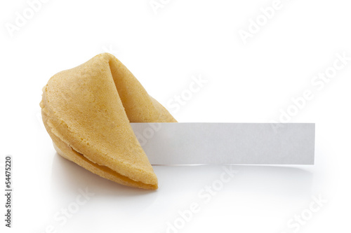 Fortune cookies with blank slip isolated on white background