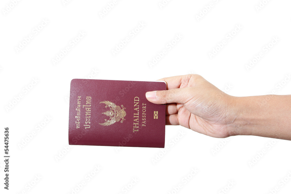 Thailand passport isolated on white background Thailand passport isolated on white background