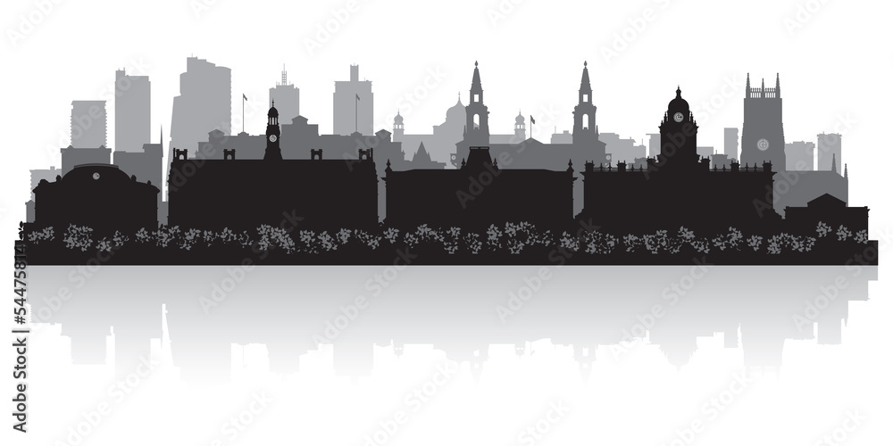 Leeds city skyline silhouette