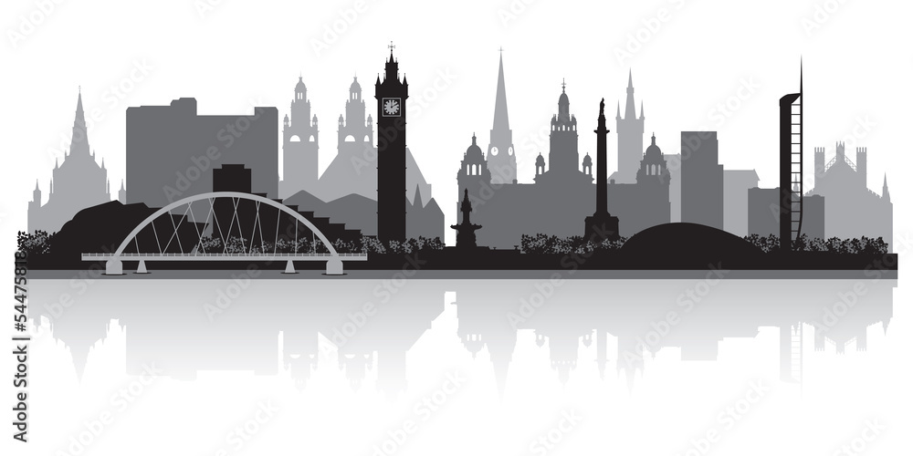Glasgow city skyline silhouette
