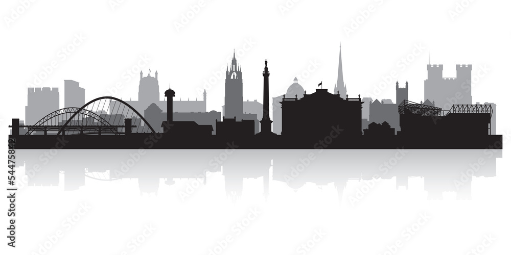 Newcastle city skyline silhouette