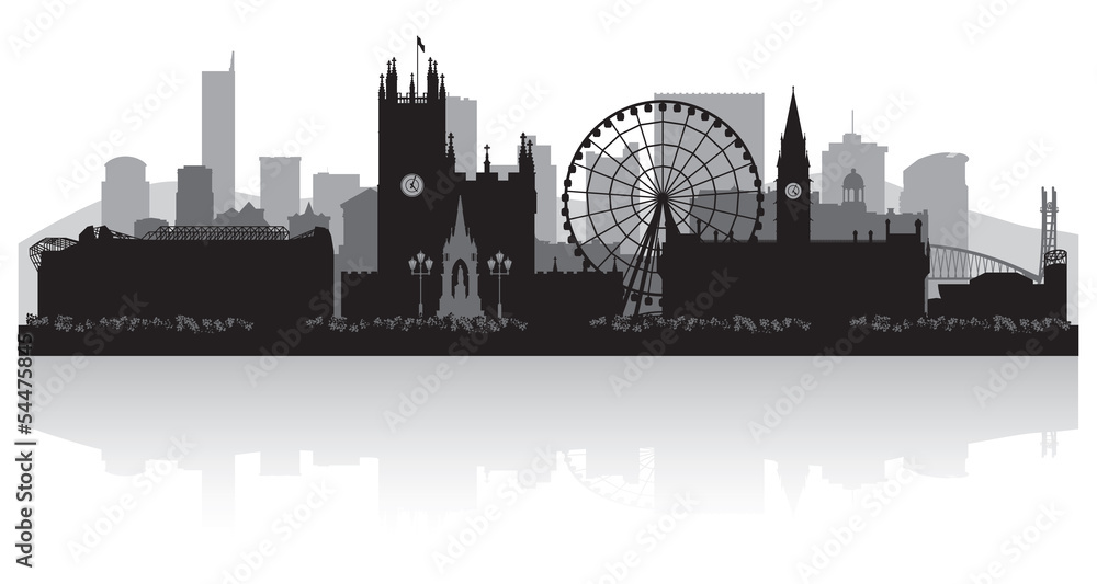 Manchester city skyline silhouette