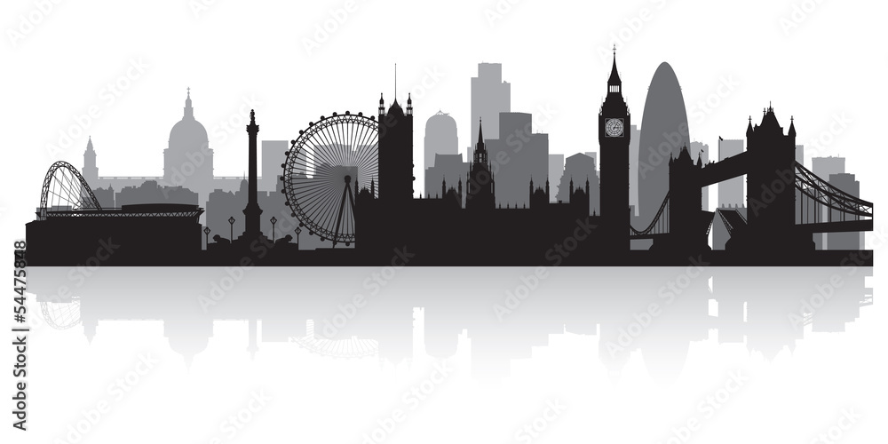 London city skyline silhouette Stock Vector | Adobe Stock