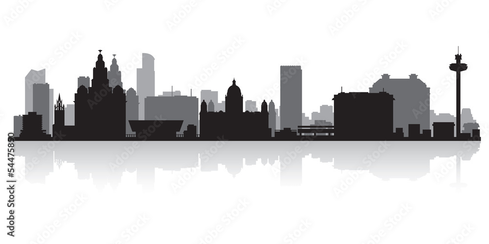 Liverpool city skyline silhouette